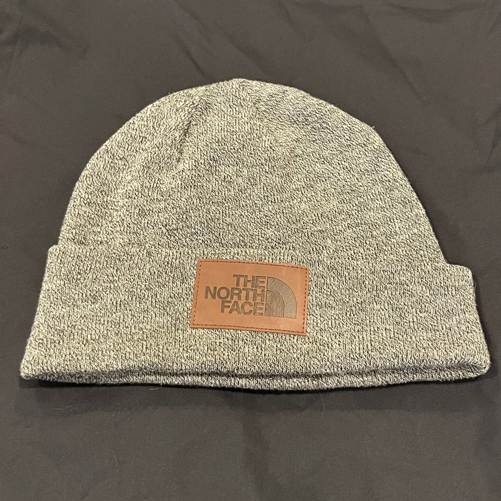 The North Face beanie, gray